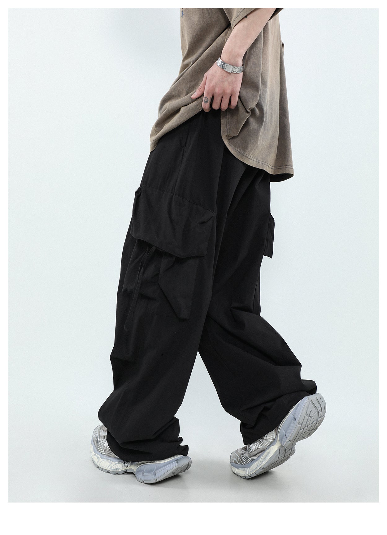 Wide leg multi-pocket cargo pants P274