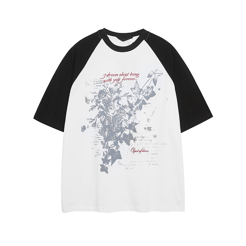 花柄プリント Tシャツ P2049