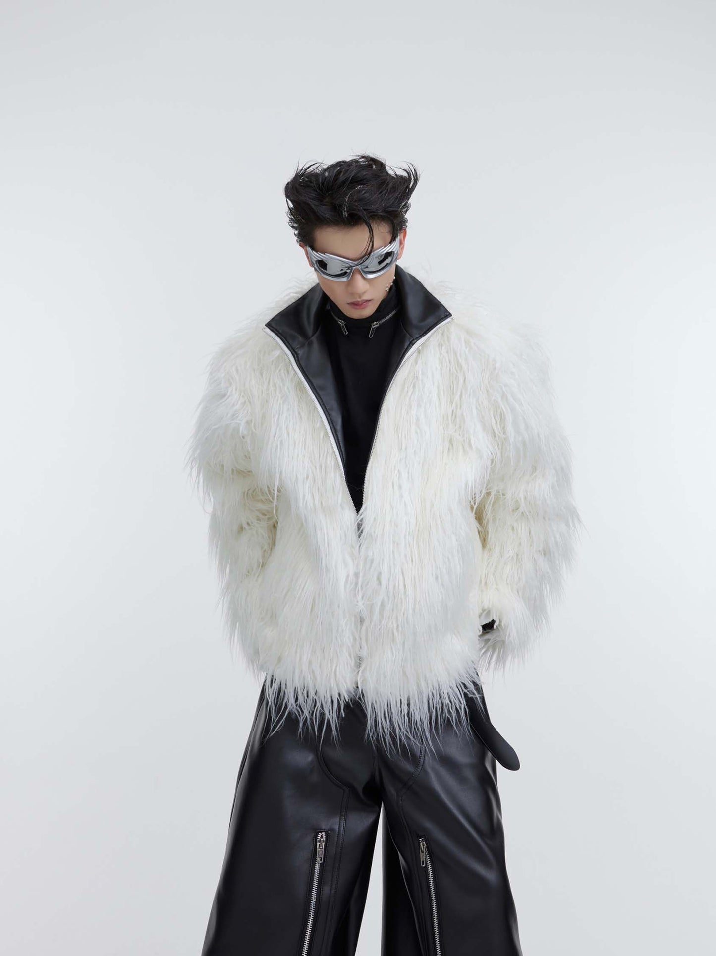 Anti-mink long fur jacket P1003