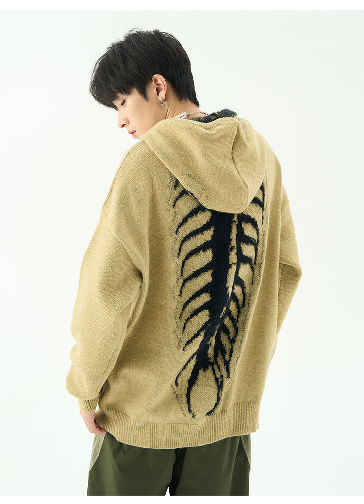 Backbone knit hoodie P958