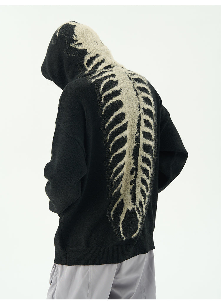 Backbone knit hoodie P958