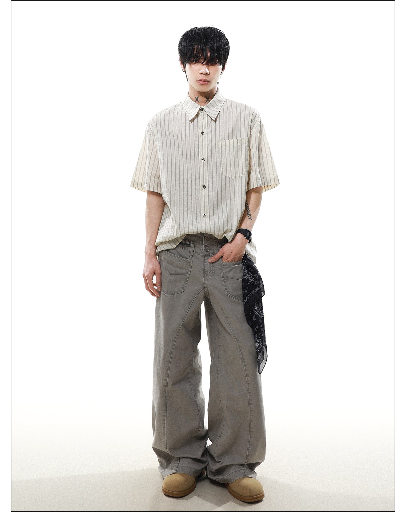 シルクスカーフ カジュアルシャツ P2082
