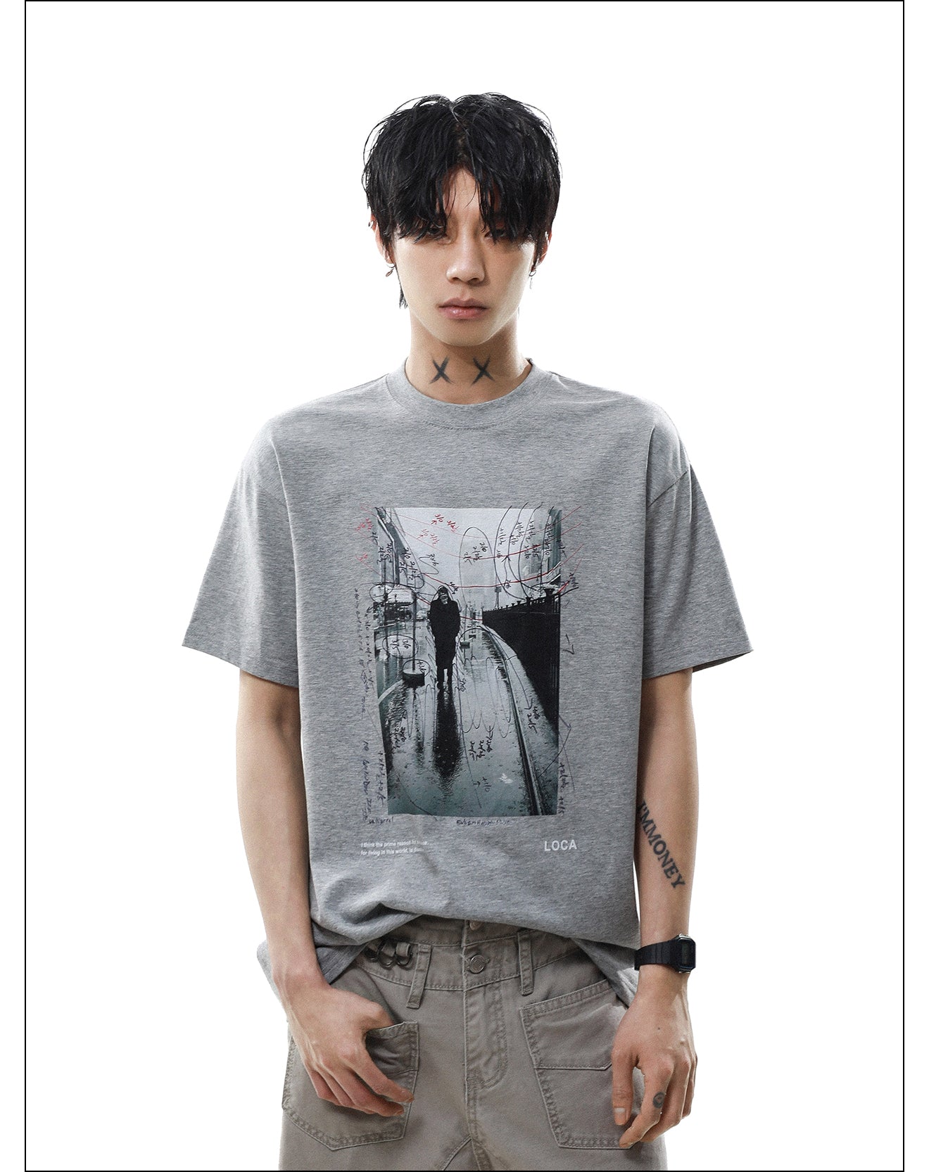 レトロデザイン プリント Tシャツ P2077