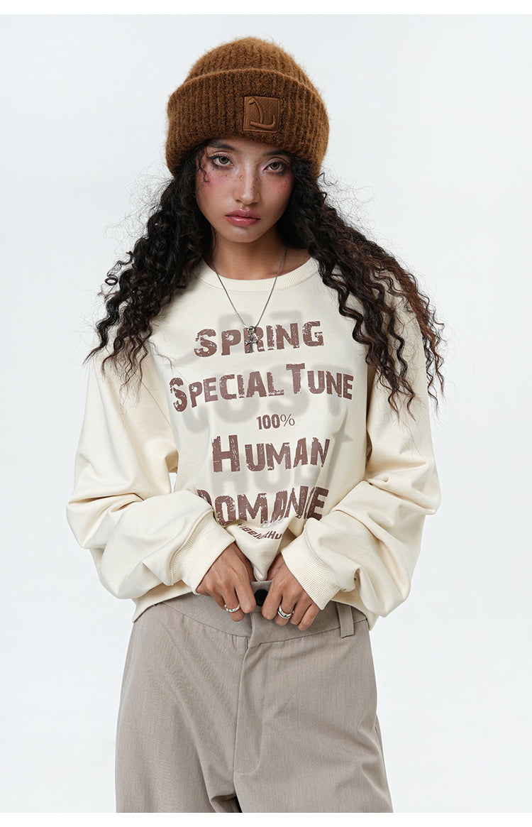 Round neck print sweatshirt P376