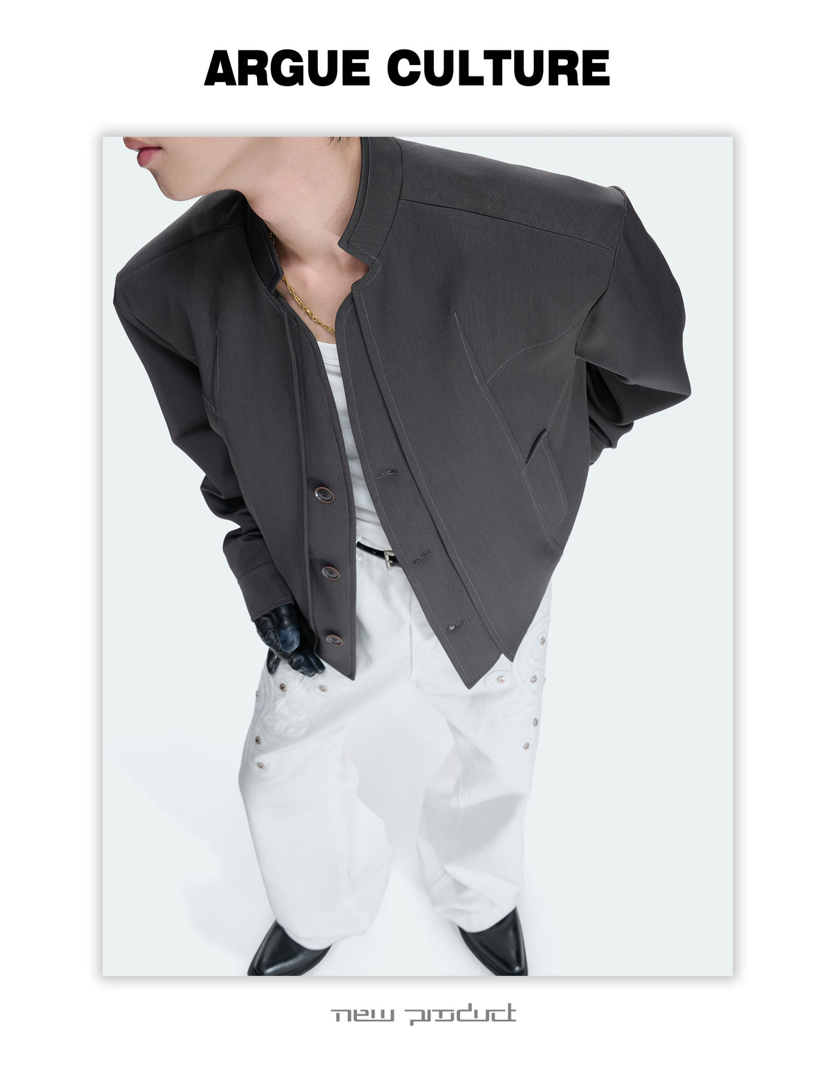 フェイクツーピース シングルブレストジャケット P2171