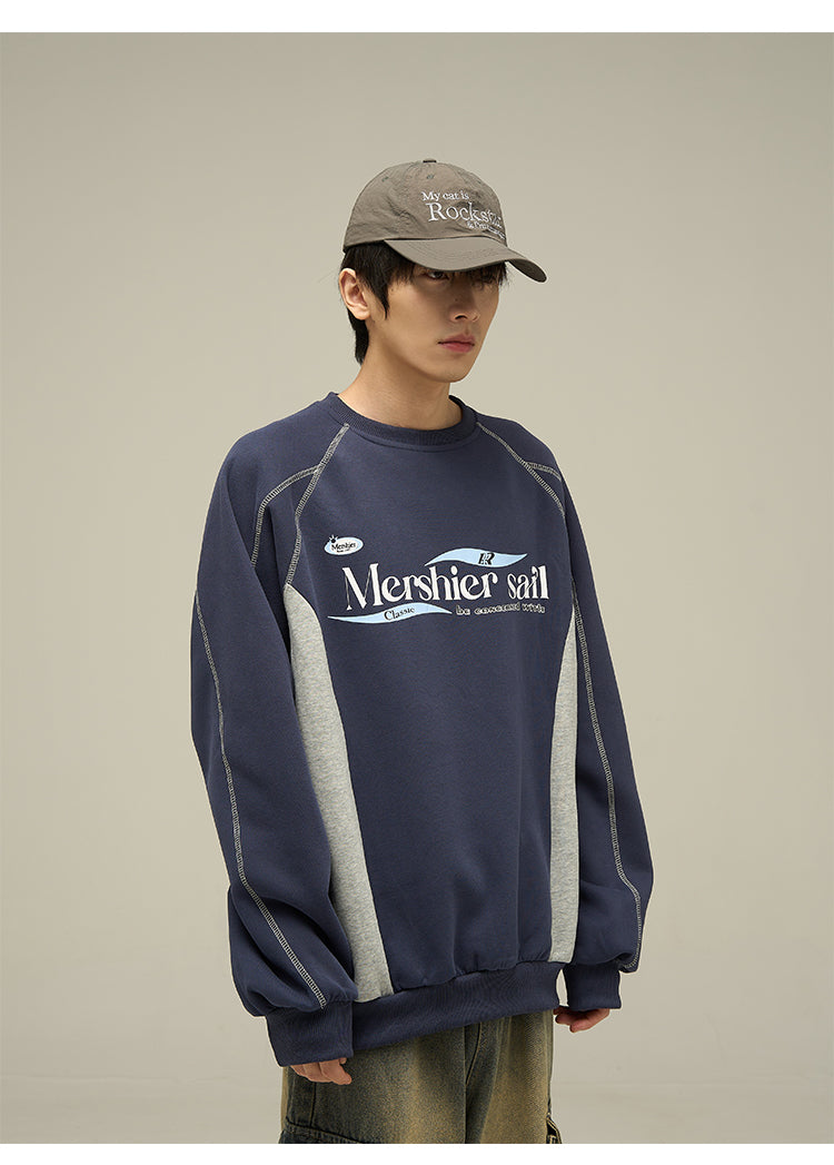 Loose fit retro college sweatshirt P591