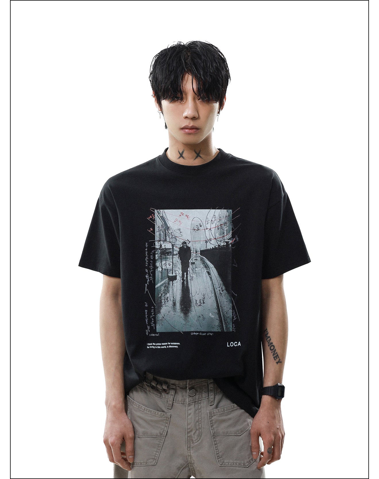 レトロデザイン プリント Tシャツ P2077