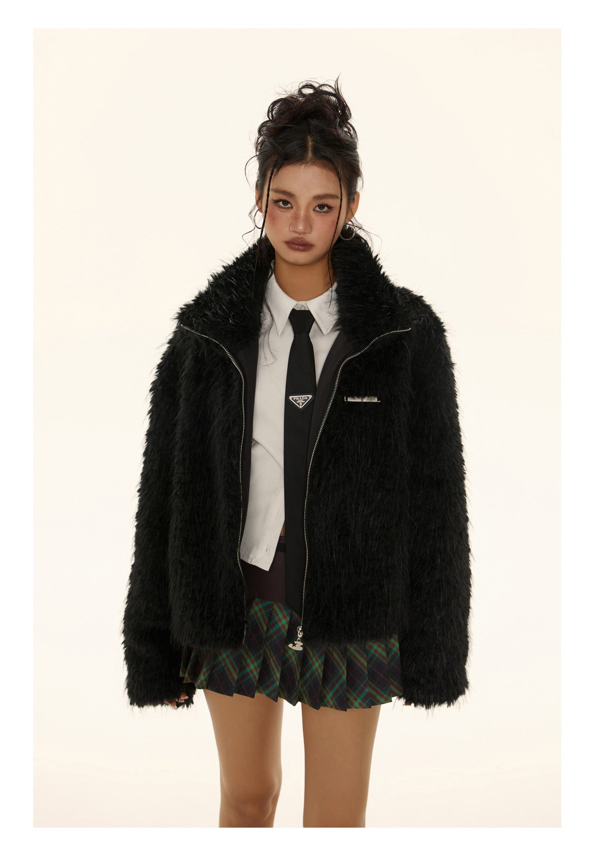 Retro Zip Fur Jacket P559