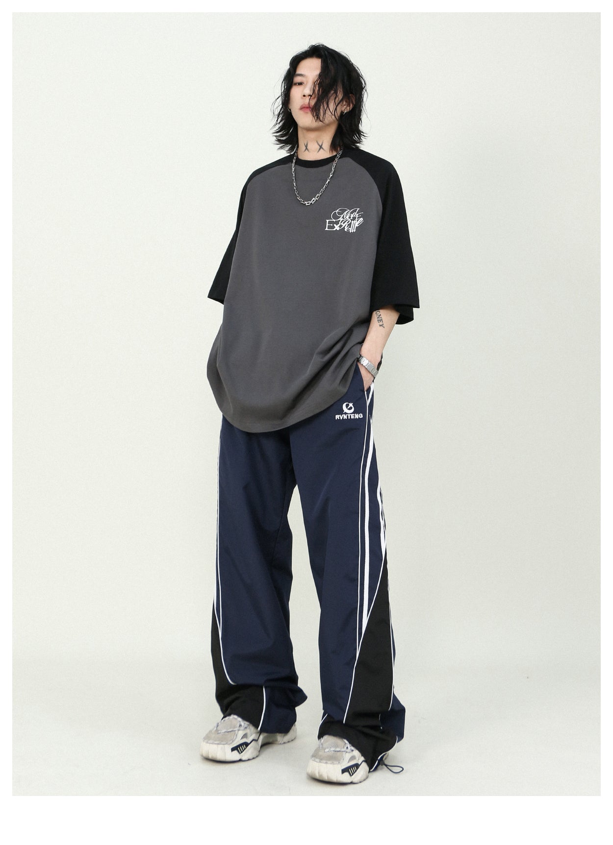 Casual loose straight track pants P195