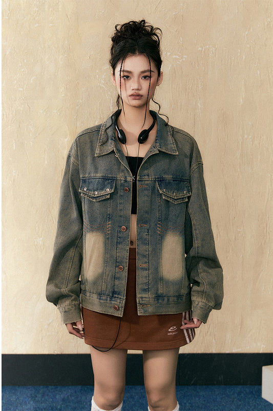 American Retro Washed Denim Jacket P800