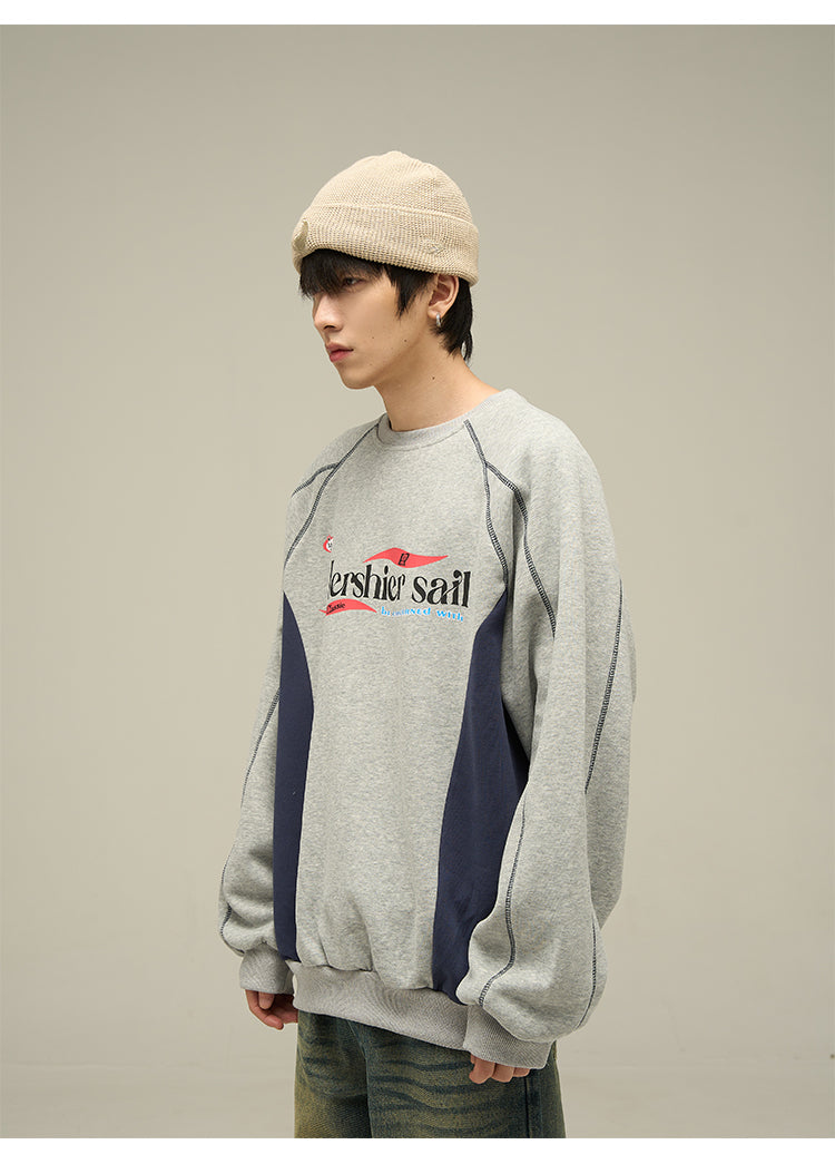 Loose fit retro college sweatshirt P591