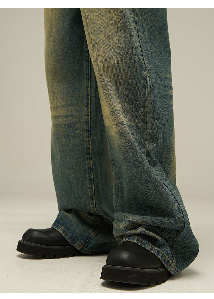 Loose Straight Retro Washed Denim Pants P597