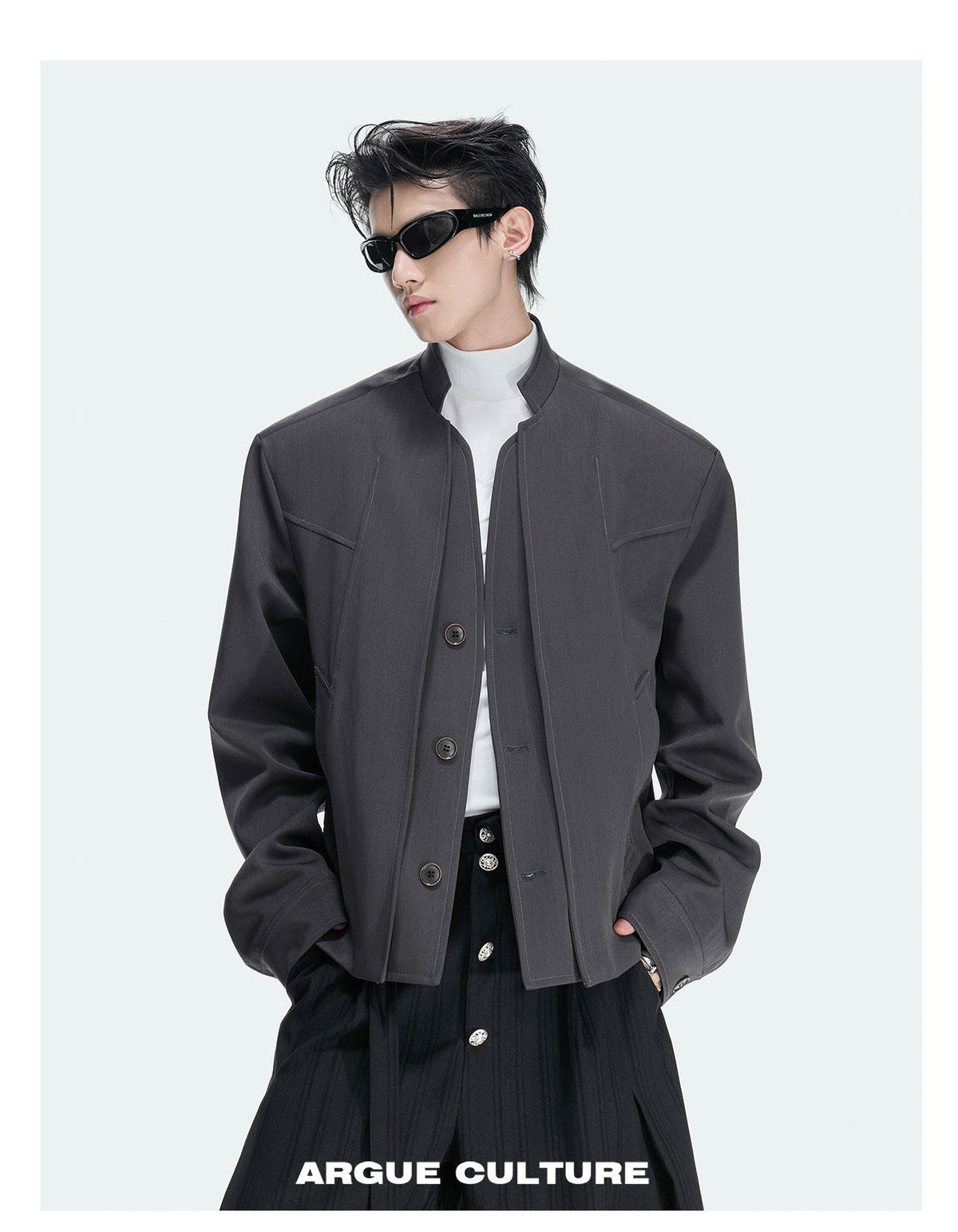 フェイクツーピース シングルブレストジャケット P2171