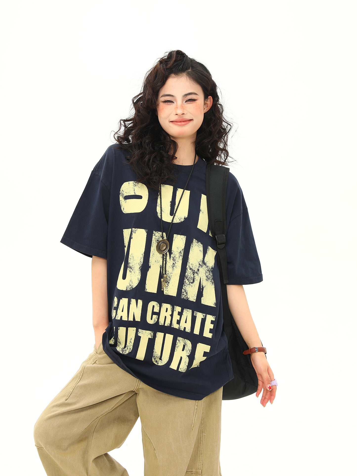ルーズ プリント Tシャツ P2057