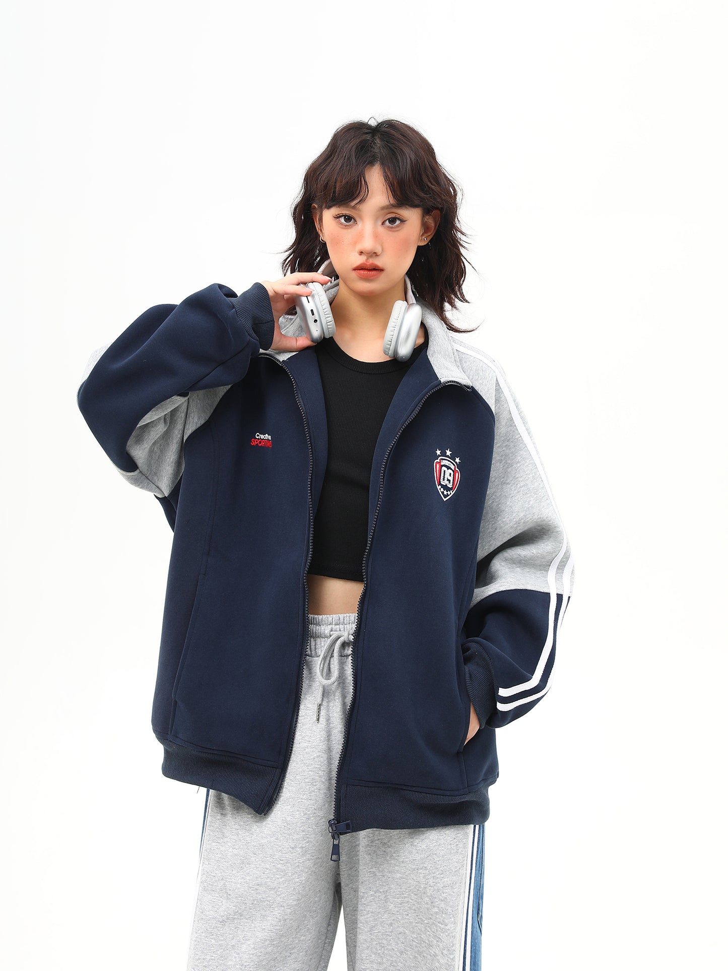 ユニセックス スタンドカラー ジャケット P2022