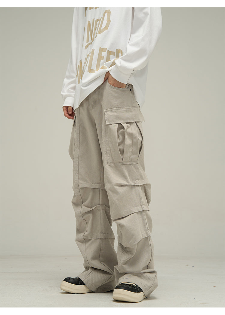 Wide leg multi-pocket cargo pants P602