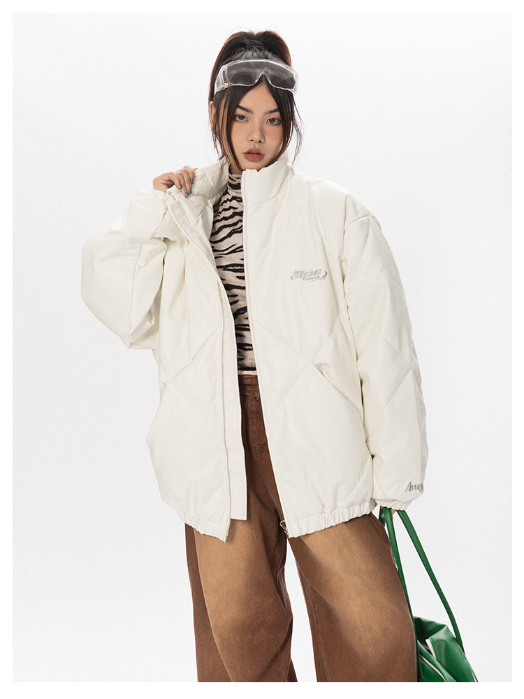 PU Leather White Duck Down Down Jacket P696