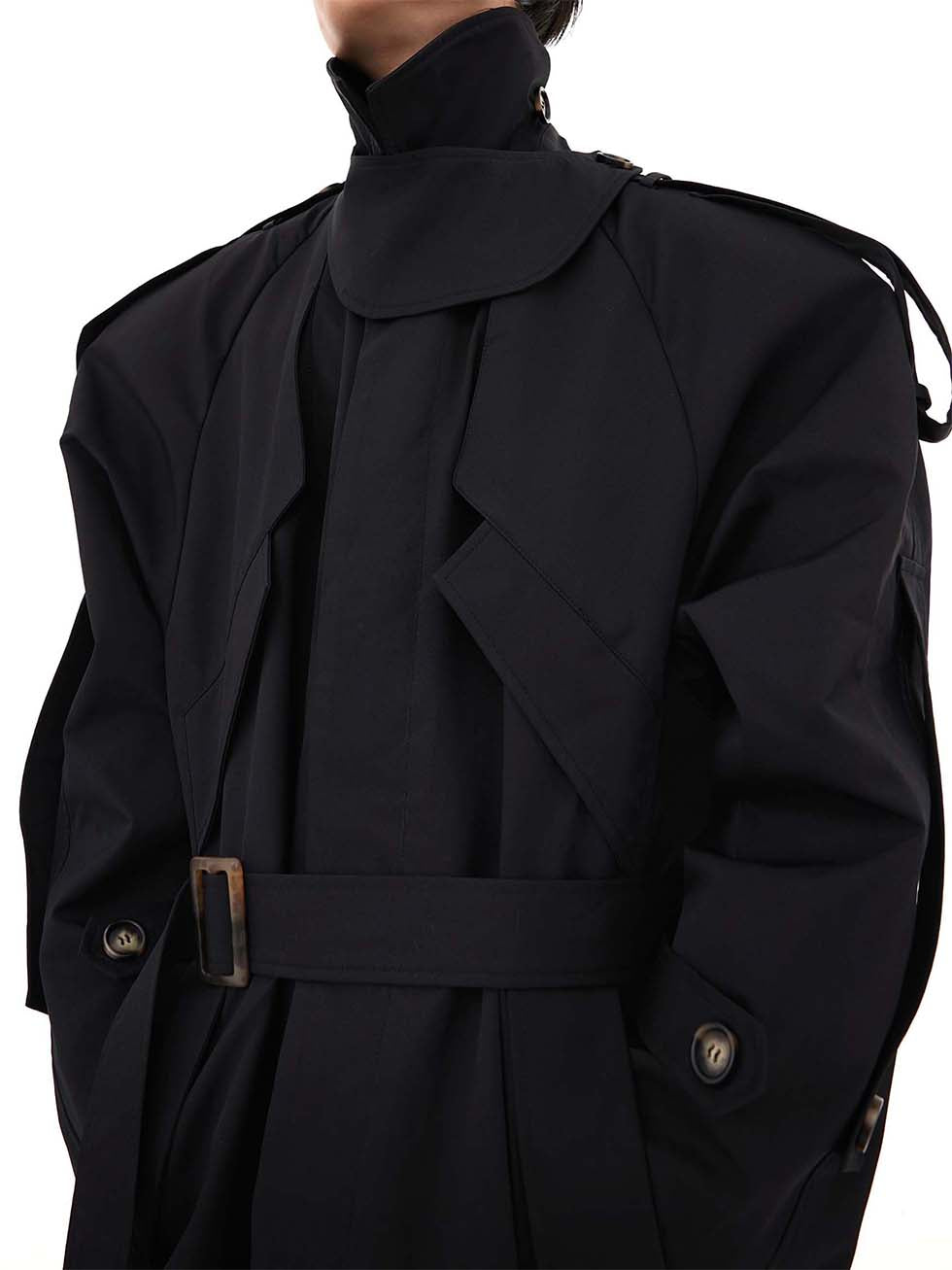 Deconstructed silhouette long coat P1055