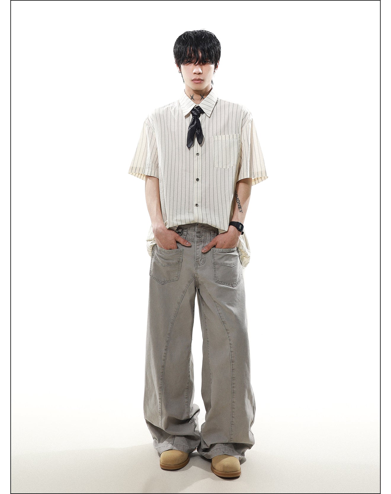 シルクスカーフ カジュアルシャツ P2082