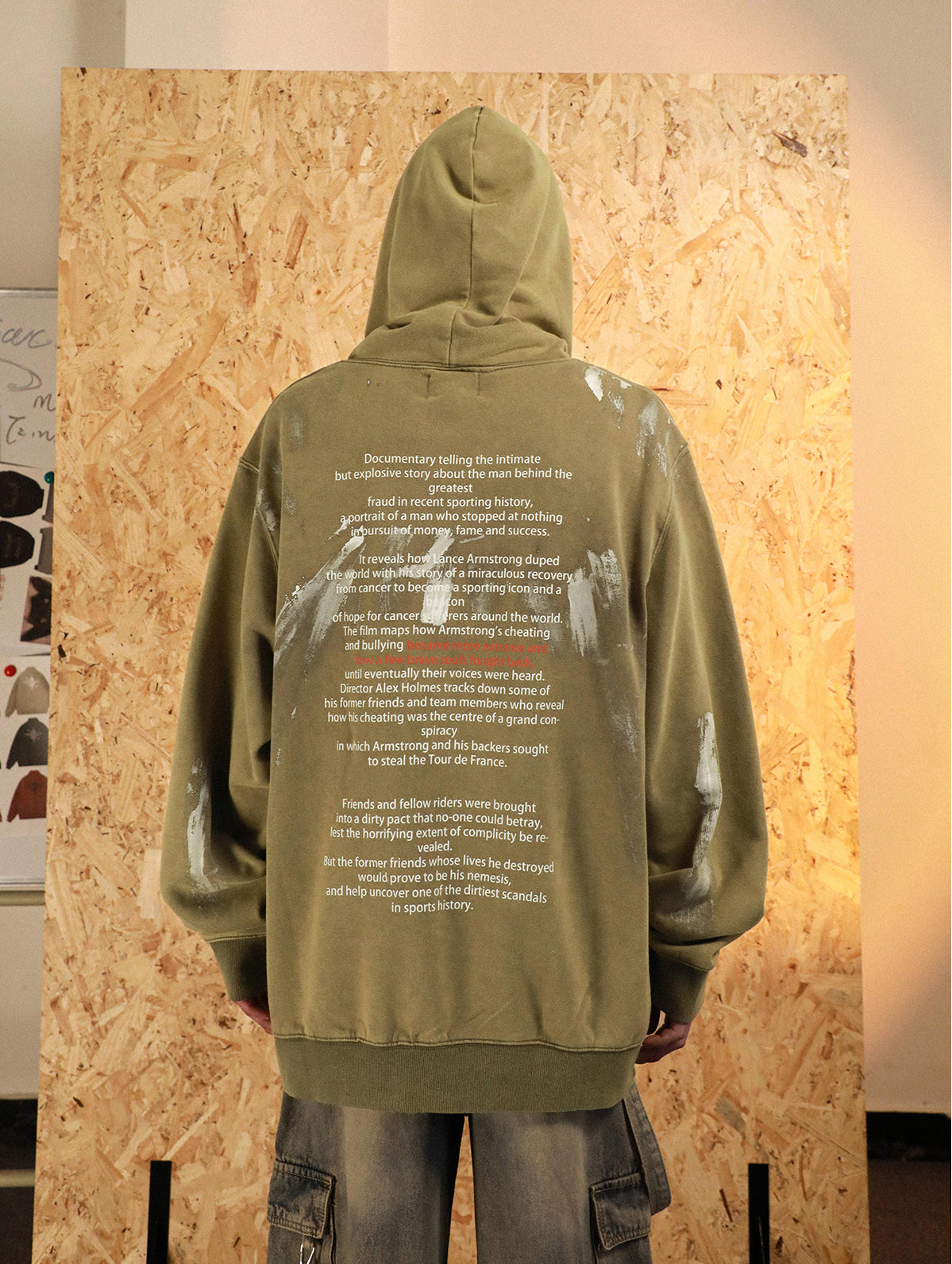 Graffiti Distressed Wash Hooded Sweatshirt P889