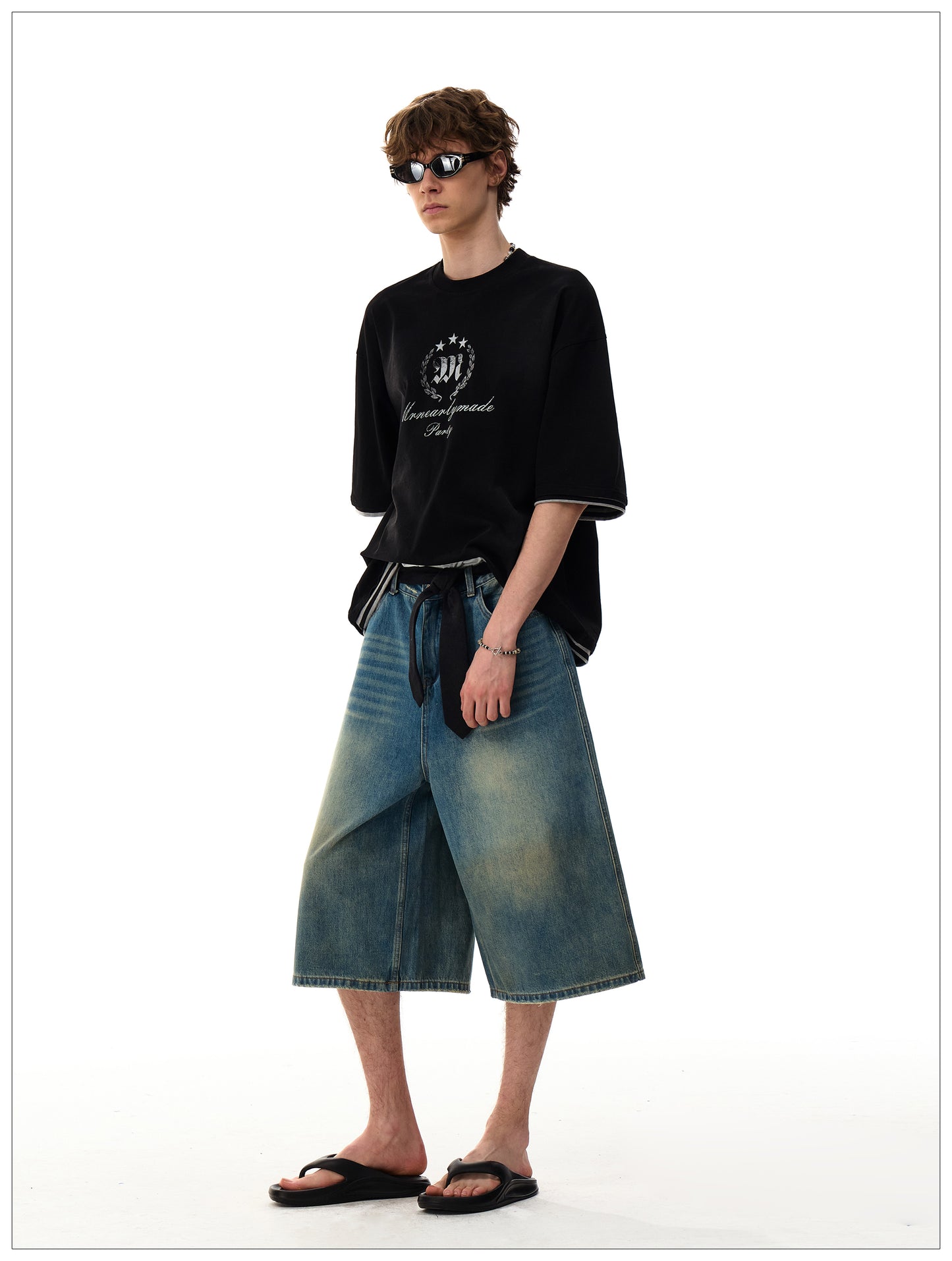 フェイクツーピース コットンTシャツ P2093