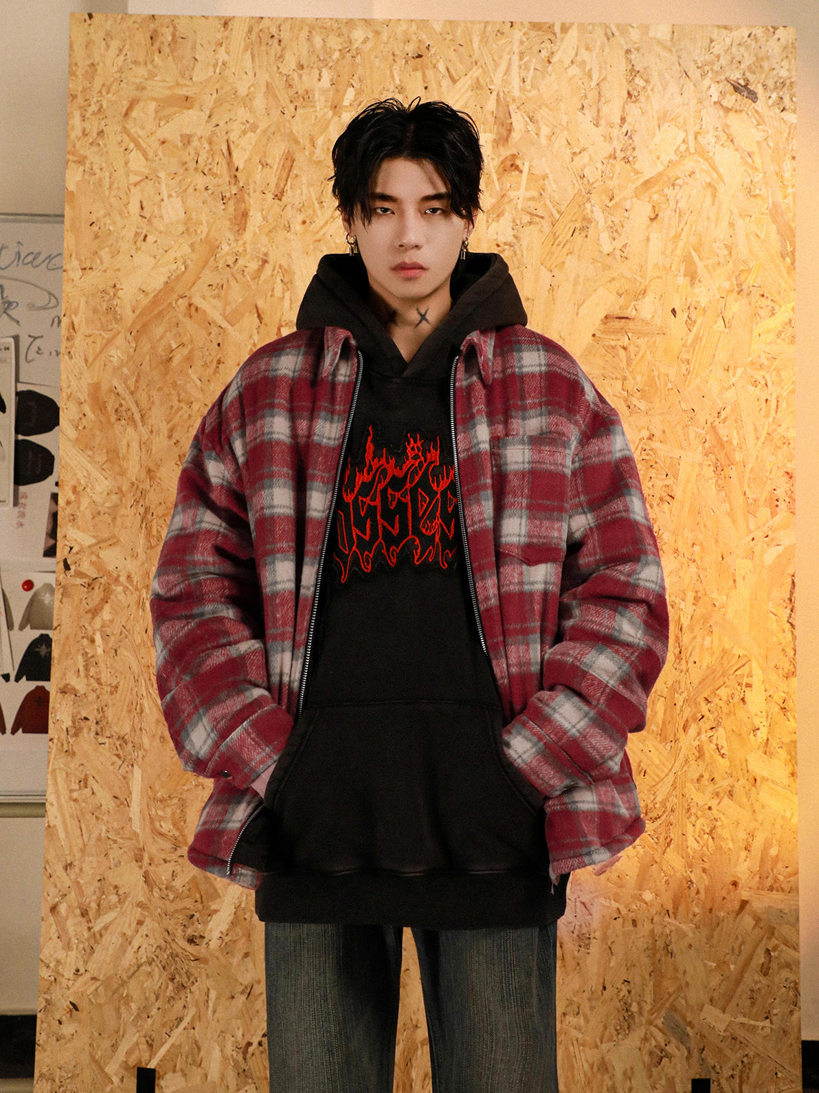 Wool Check Cotton Jacket P904