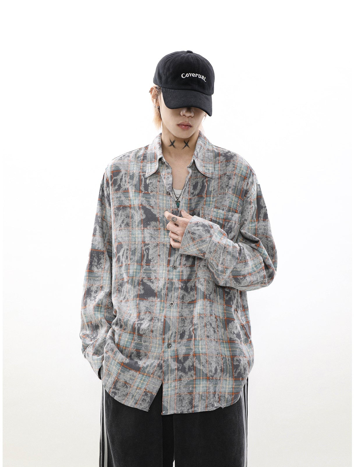 Loose fit casual patterned shirt P273