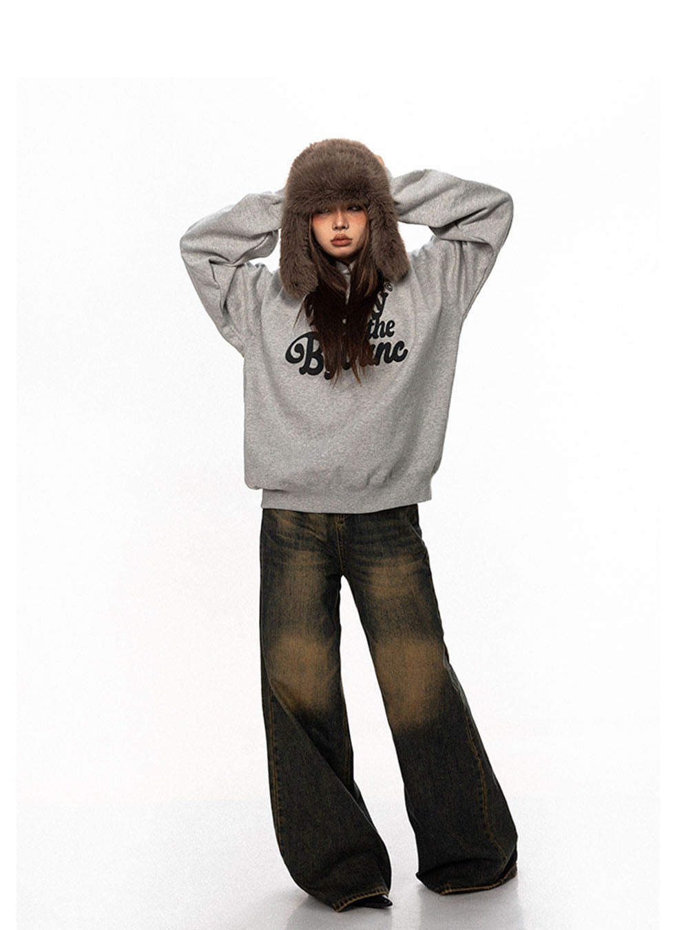 Hooded Plus Velvet Sweatshirt P695