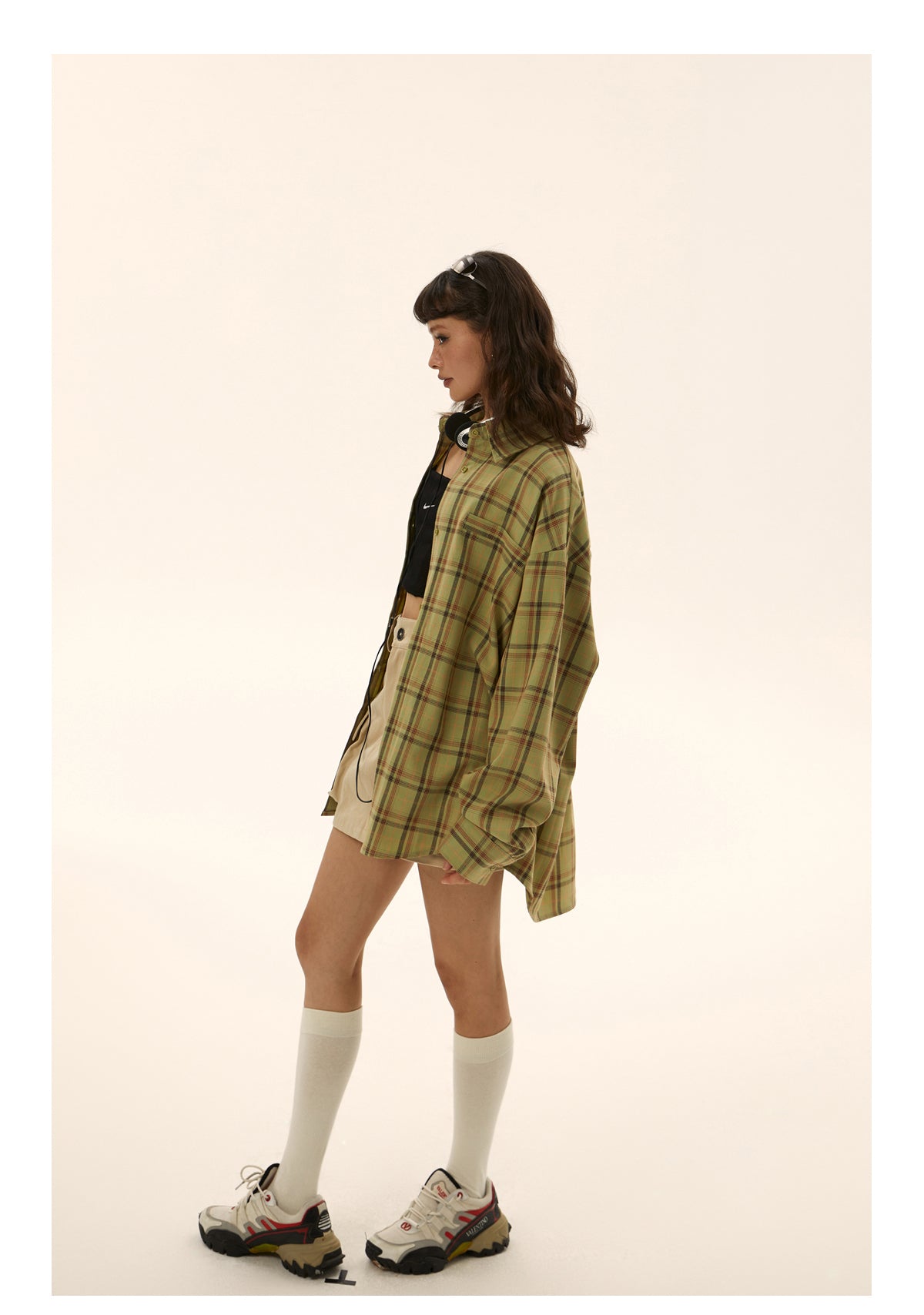 Loose fit retro check shirt P247