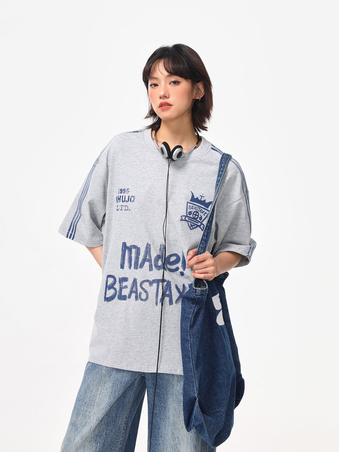 レトロ手描き文字 Tシャツ P2047