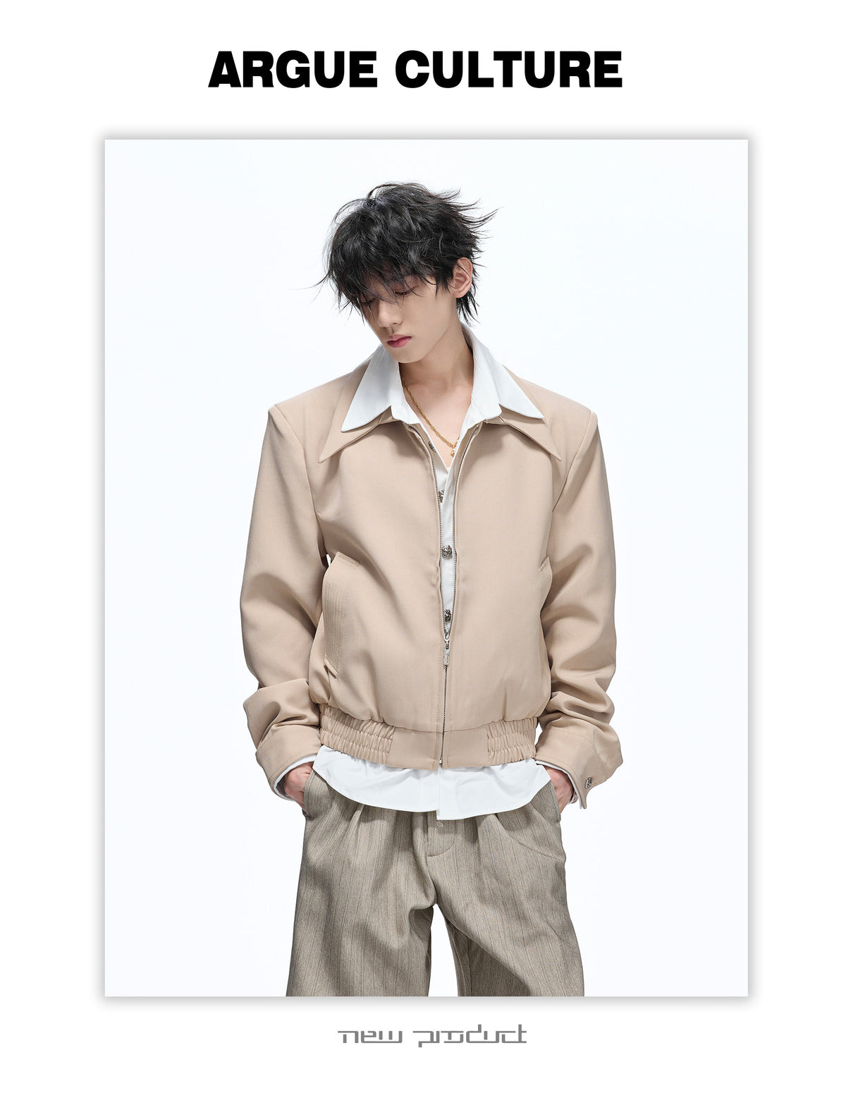 フェイクツーピース  ショートワイドジャケット  P2182