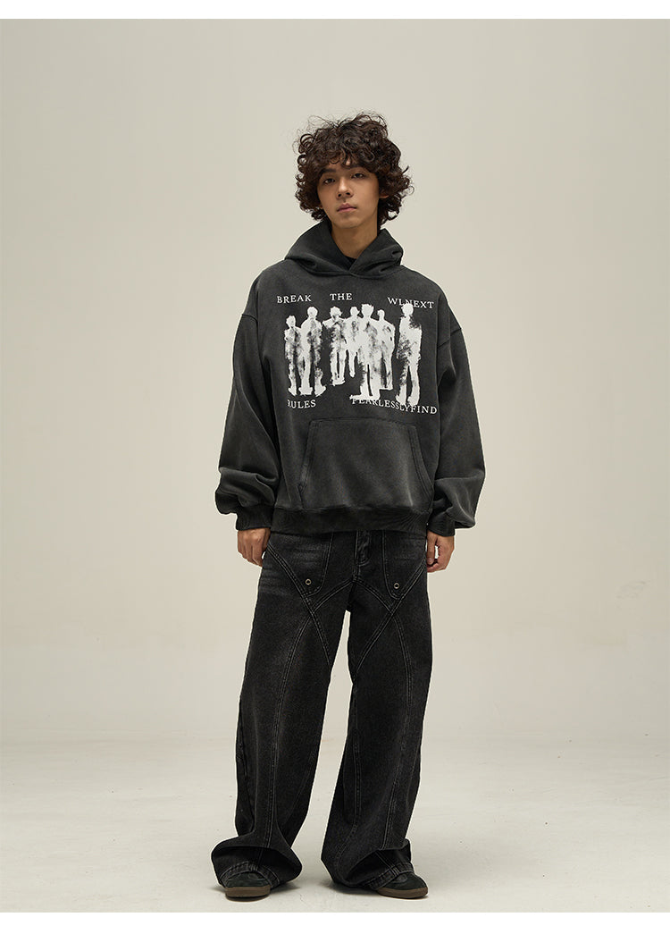 Washed sweatshirt hoodie P319