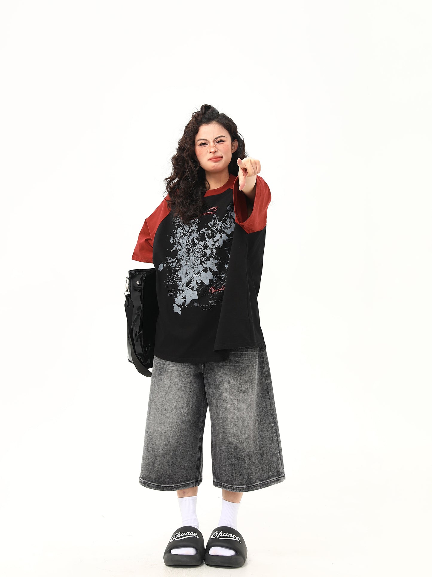 花柄プリント Tシャツ P2049