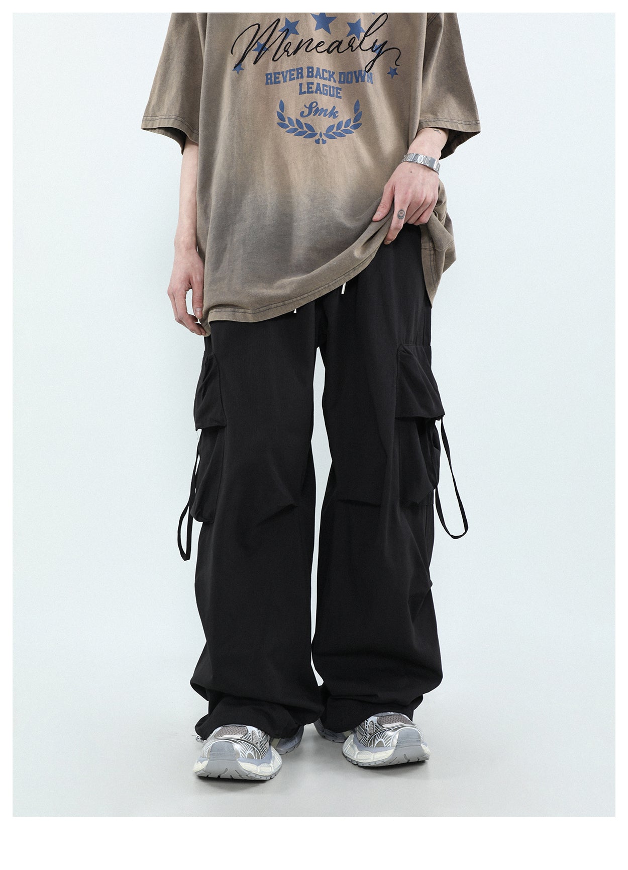 Wide leg multi-pocket cargo pants P274