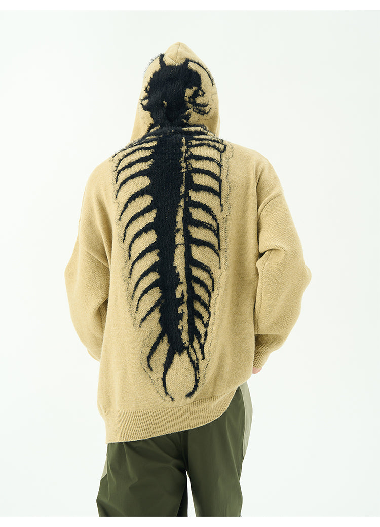 Backbone knit hoodie P958