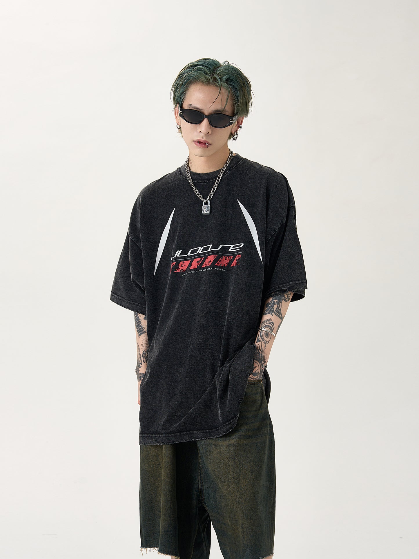 レトロ ウォッシュド Tシャツ P1563