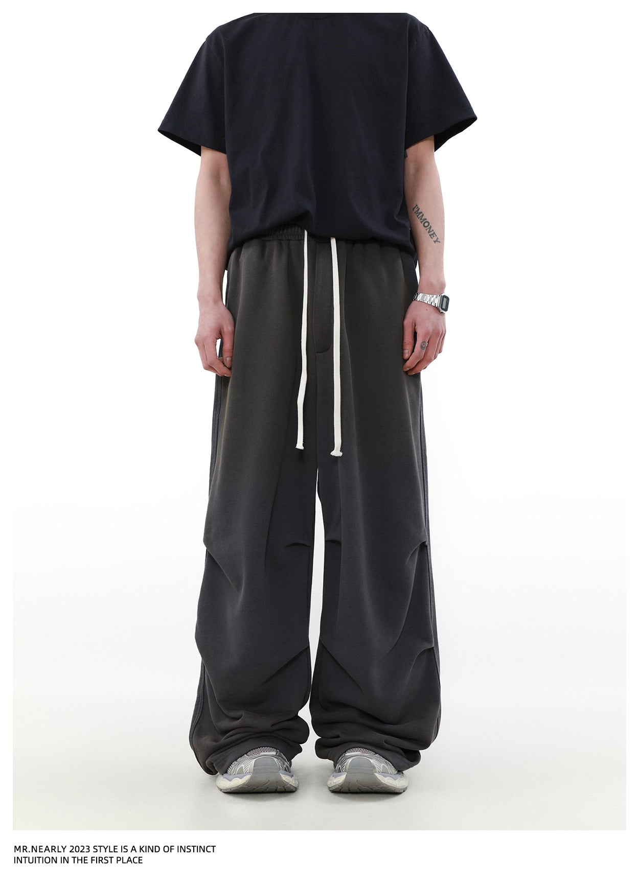 Dirt dyed washed sweatpants P1345