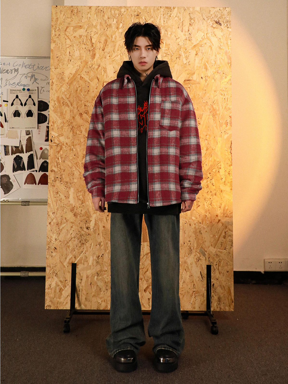 Wool Check Cotton Jacket P904