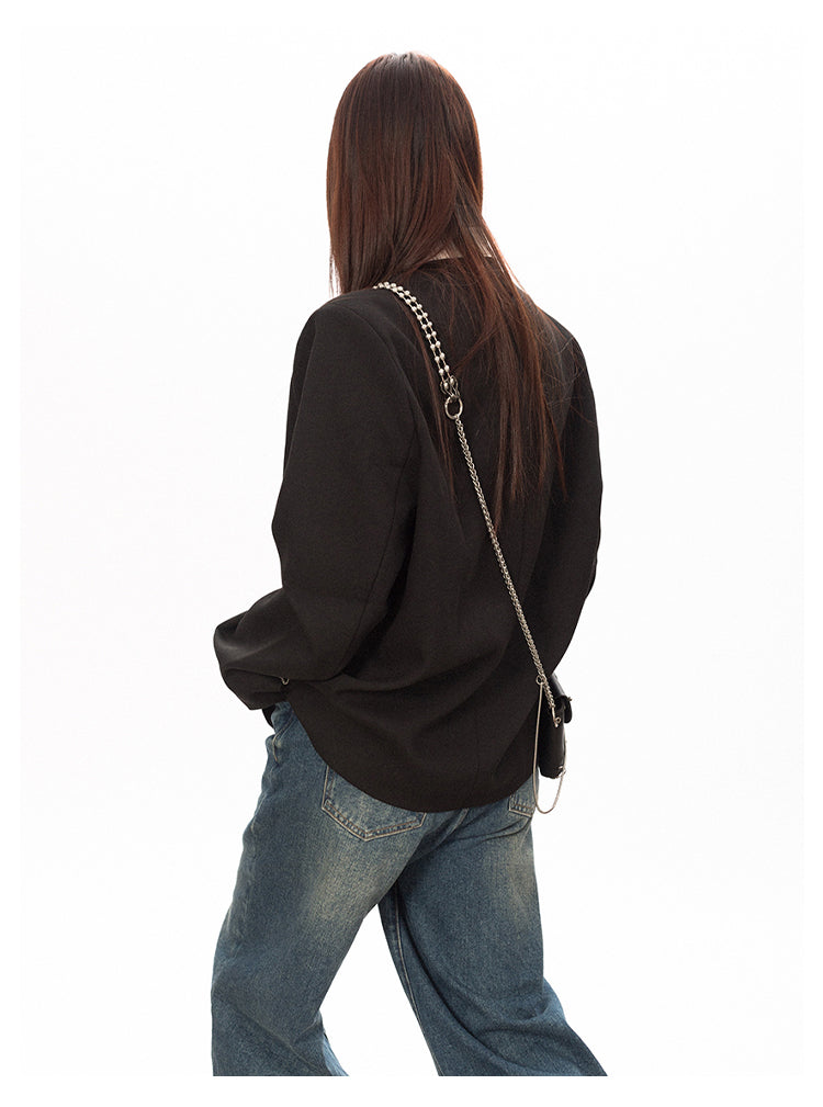 Retro Metal Buckle Thin Jacket P711