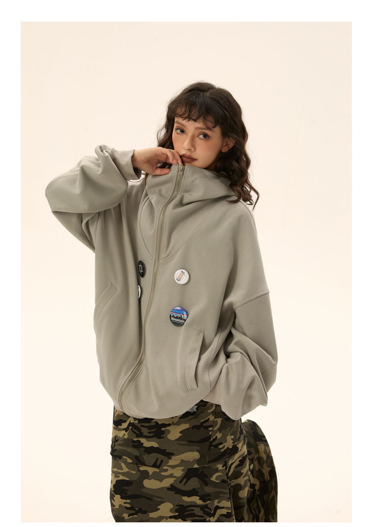 Loose Fit Medal Jacket Parka P469