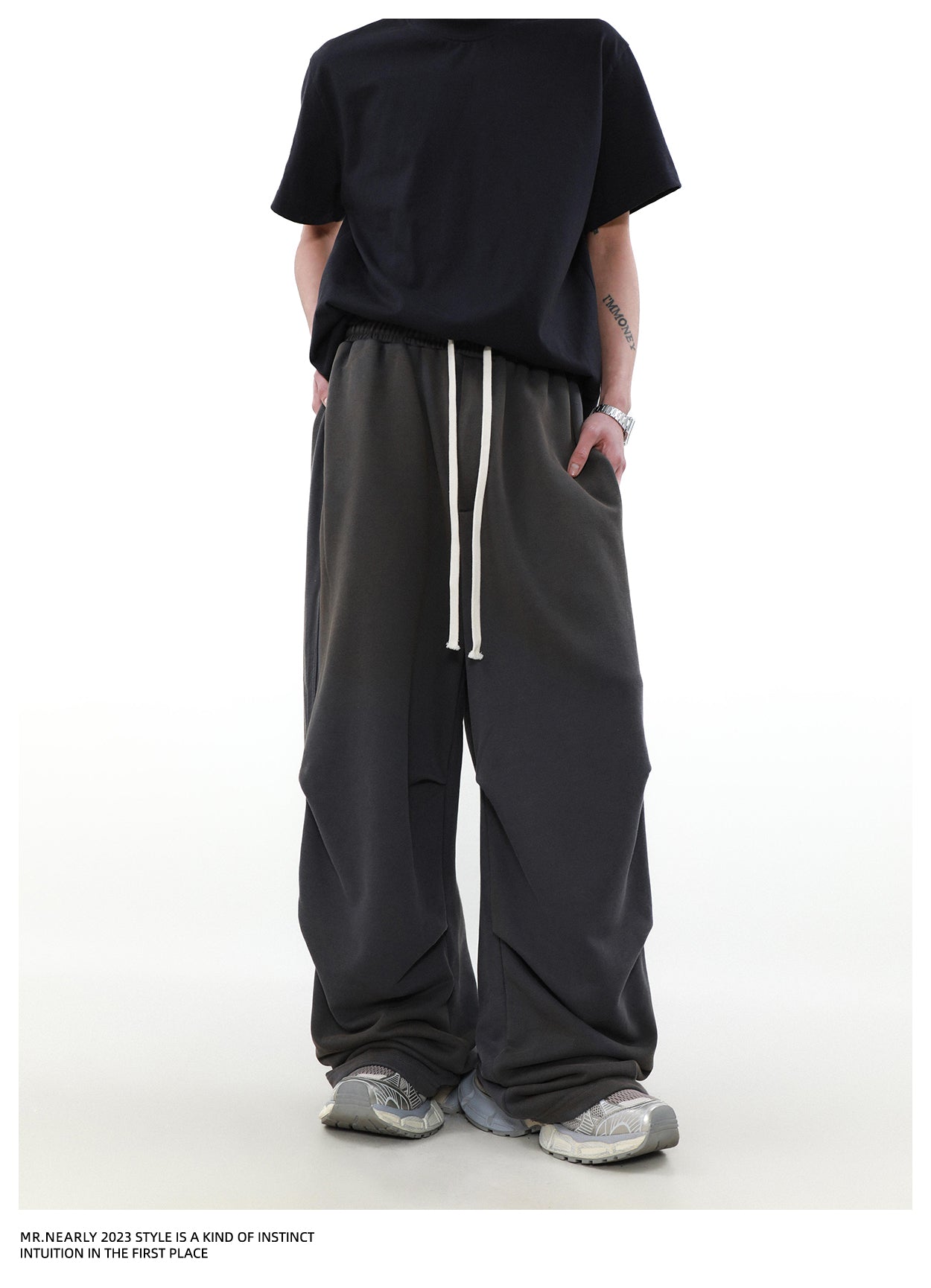 Dirt dyed washed sweatpants P1345