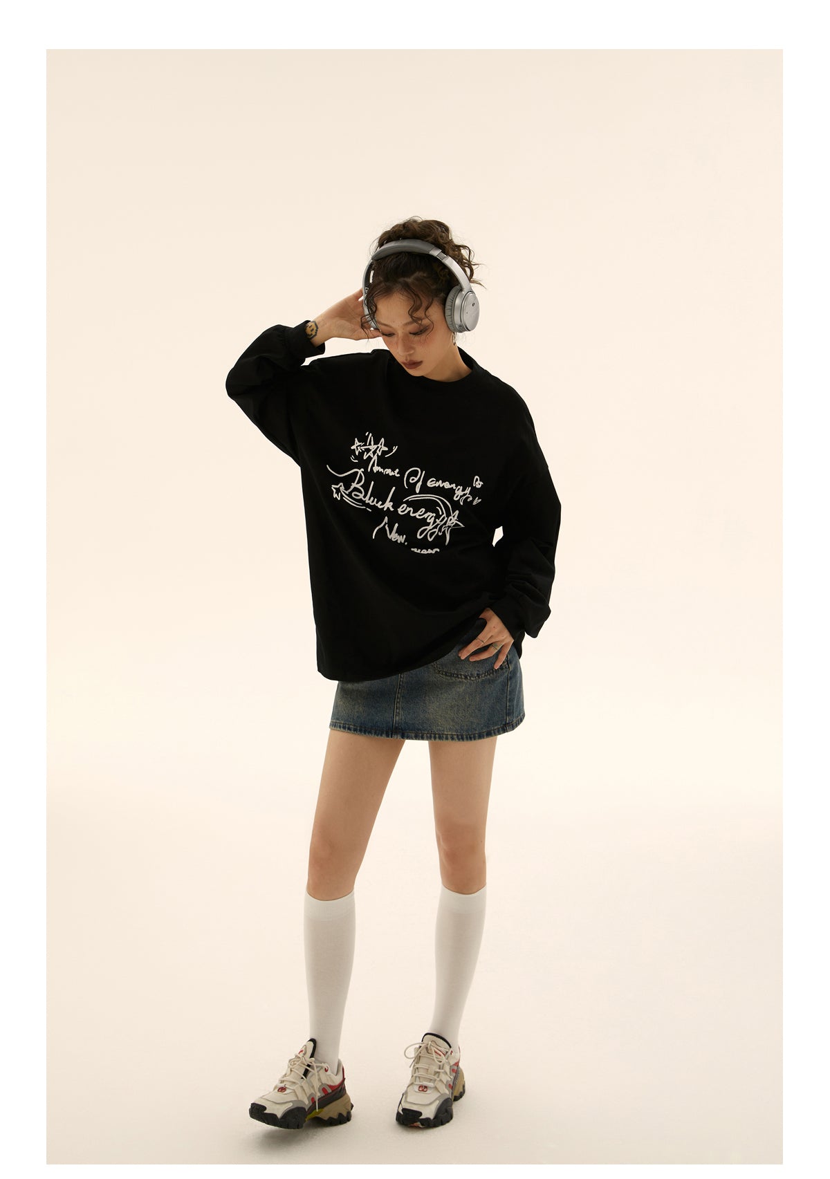 Loose fit casual long sleeve T-shirt P226