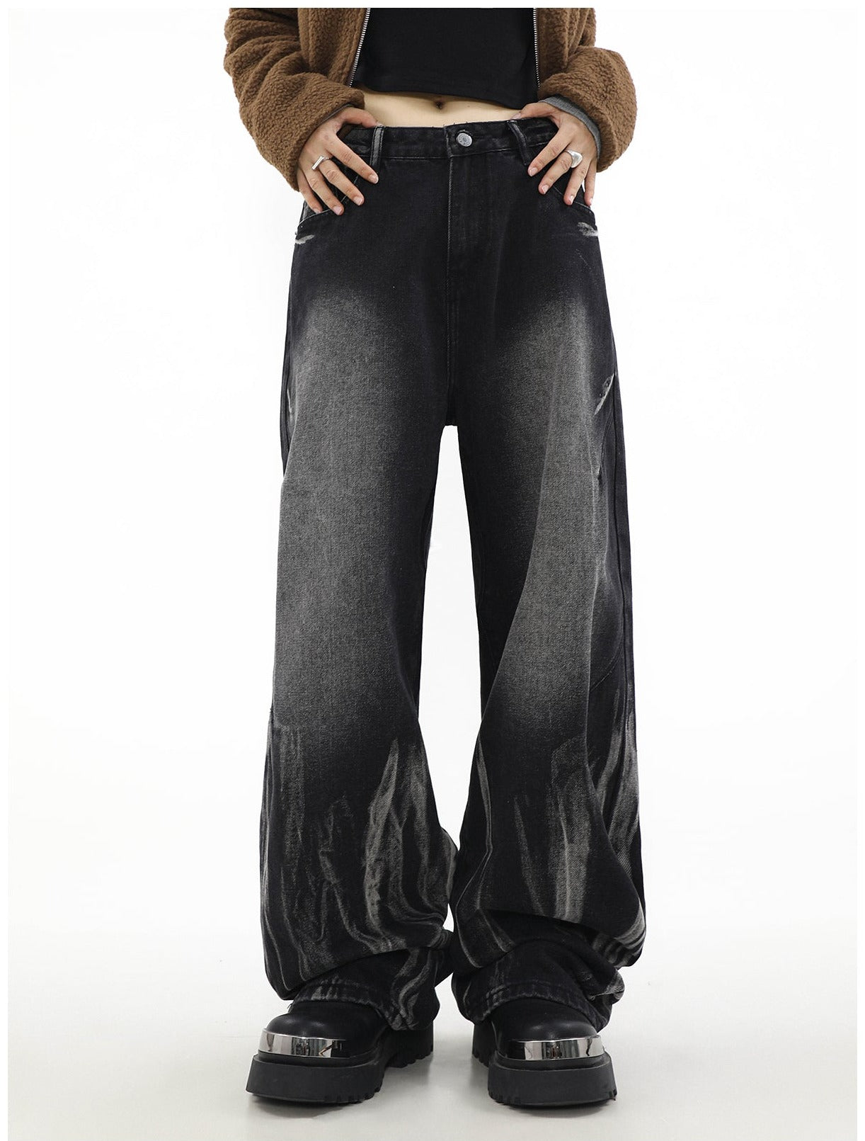 Wide leg straight jeans P1344