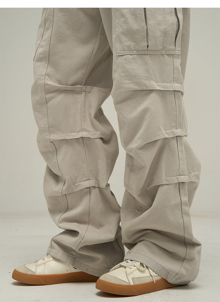 Wide leg multi-pocket cargo pants P602