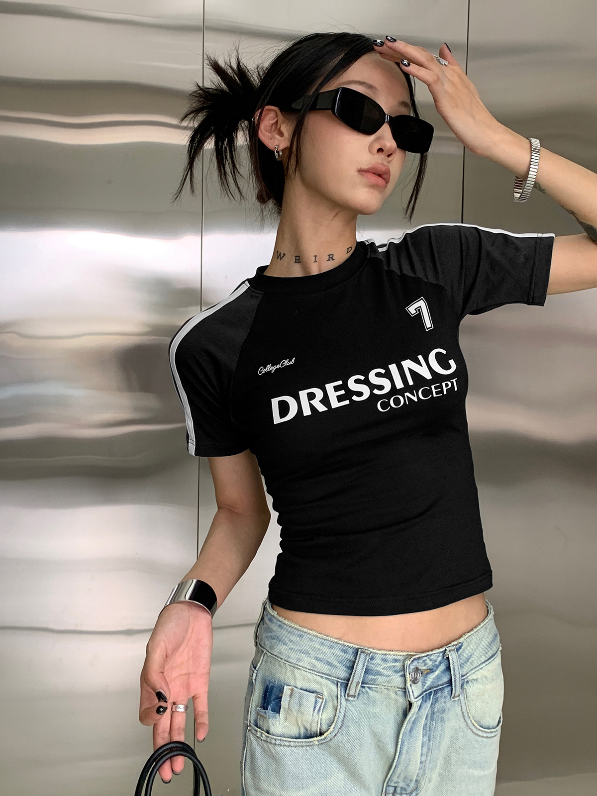 Slim fit side line T-shirt P137