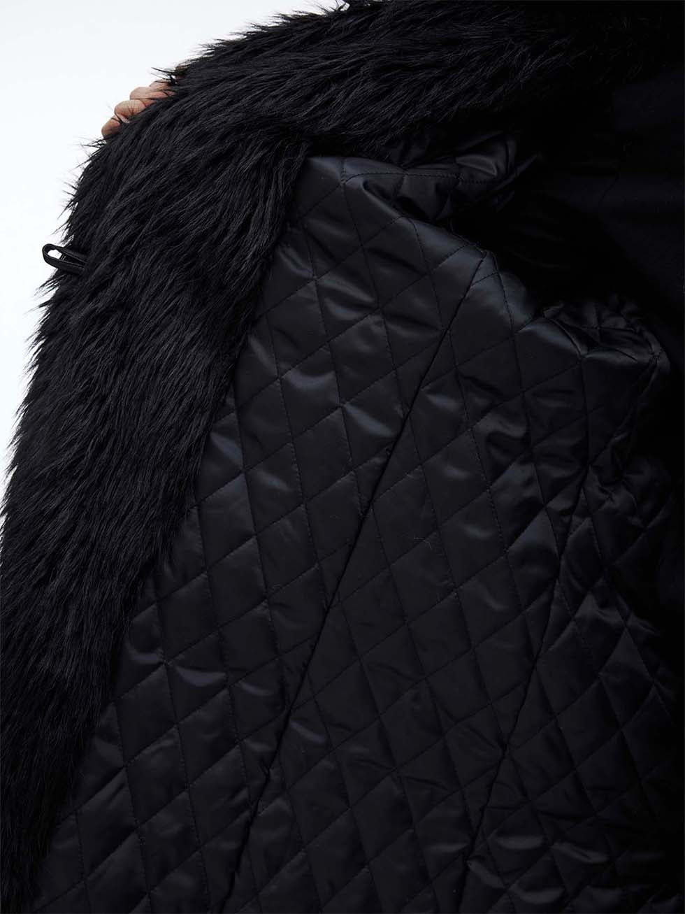 Big silhouette anti-mink fur long coat P1006