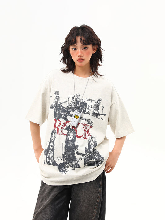 バンド プリント Tシャツ P2017