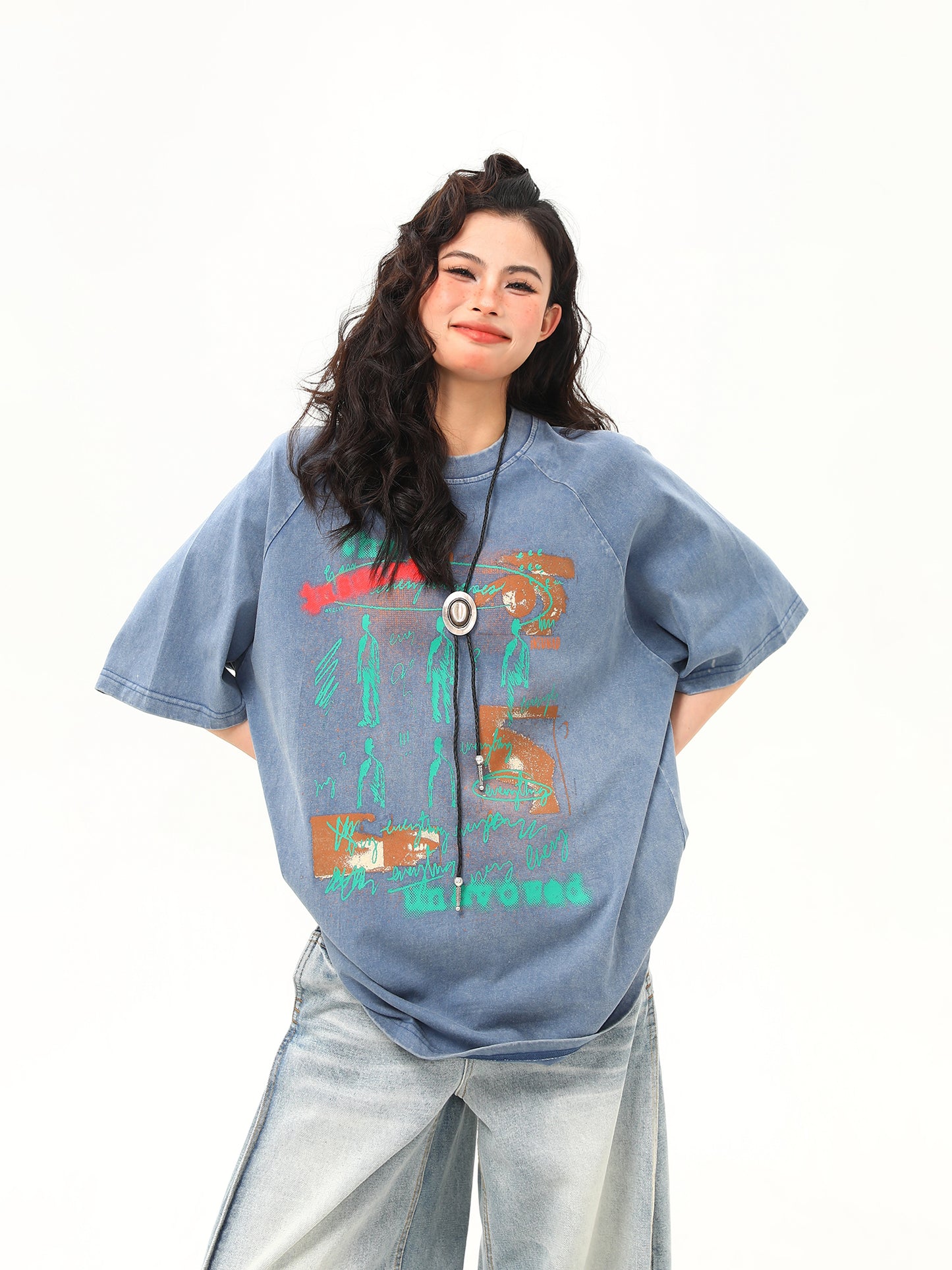 レトロニッチプリント Tシャツ P2052