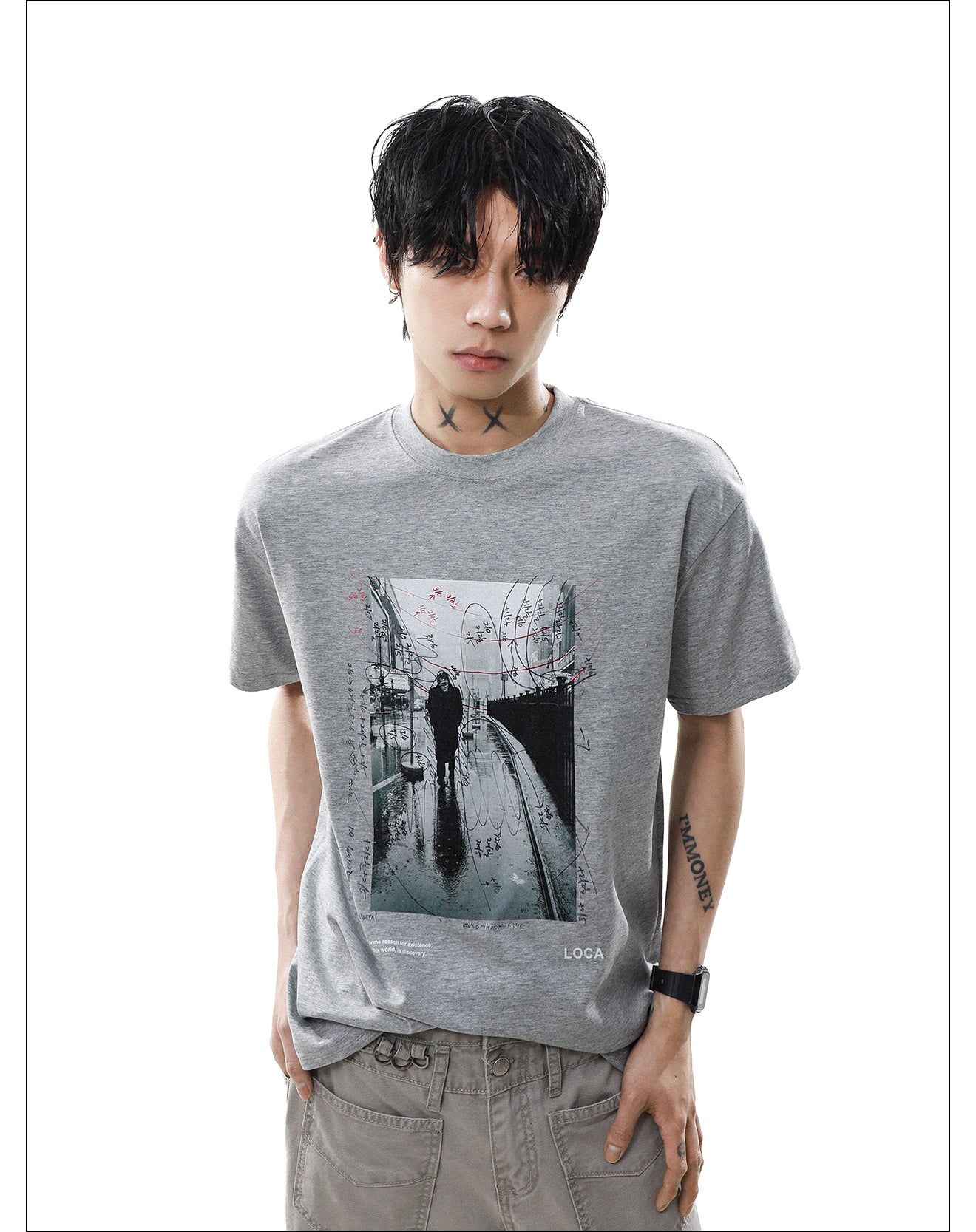 レトロデザイン プリント Tシャツ P2077