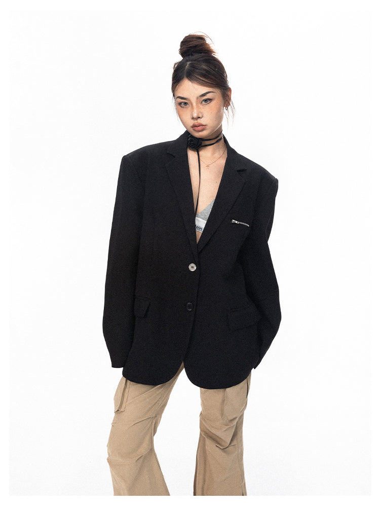 Suit jacket with zipper pocket design P685